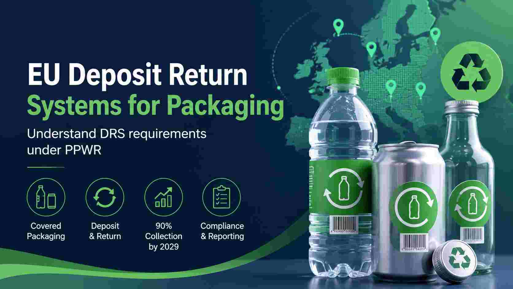 EU-Pfandrückgabesysteme für Verpackungen im Rahmen des PPWR mit recycelbaren Kunststoffflaschen und Metalldosen mit einem Sammelziel von 90 % bis 2029