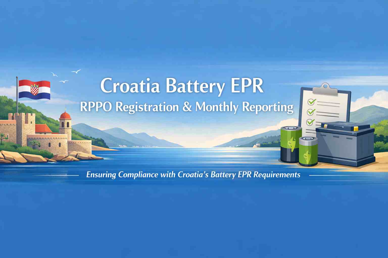 Kroatien Battery EPR-Konformität: RPPO-Registrierung und monatliche Berichterstattung