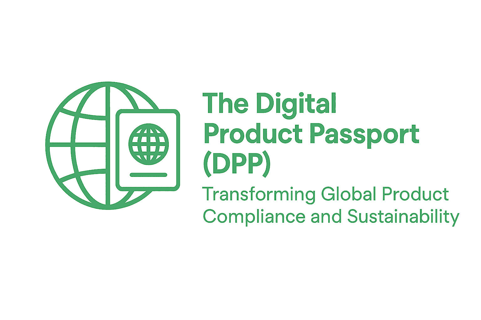 Illustrated supply chain showing a product linked to its Digital Product Passport across sourcing, use, and recycling