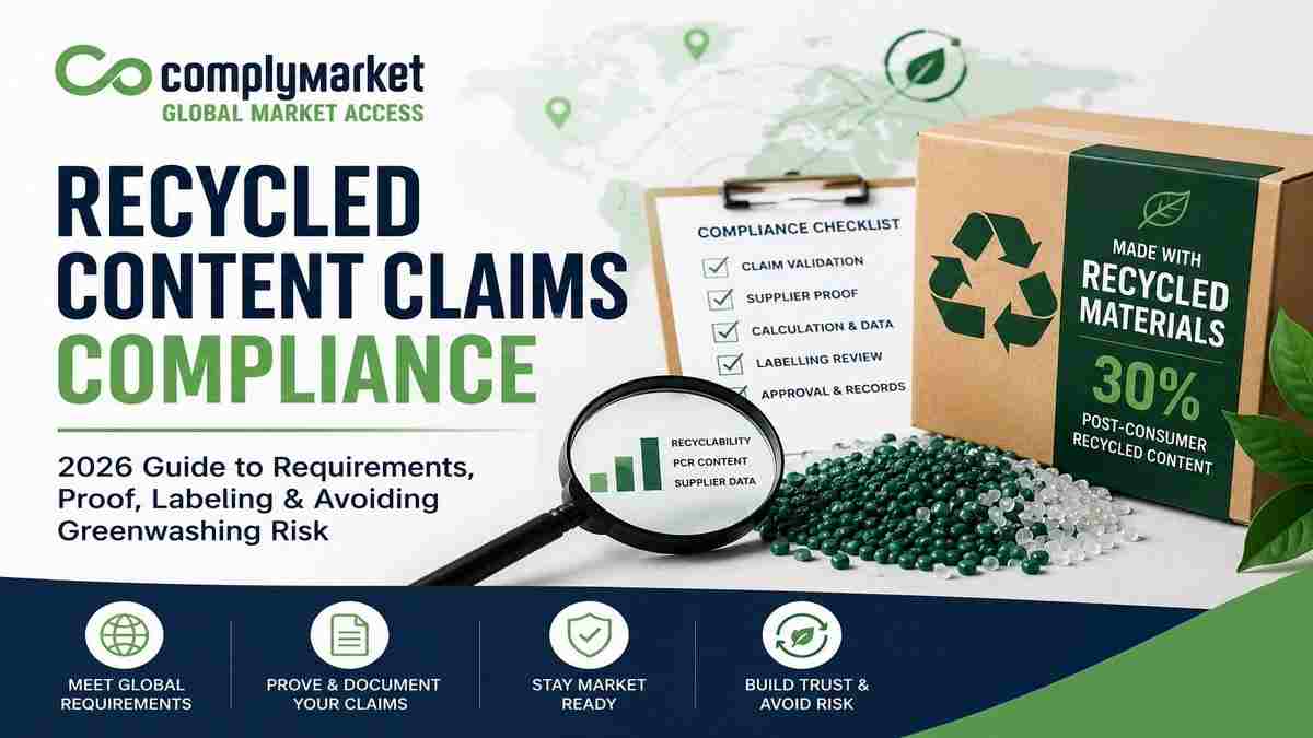 Recycled content claims compliance guide for recycled materials, packaging proof and greenwashing risk