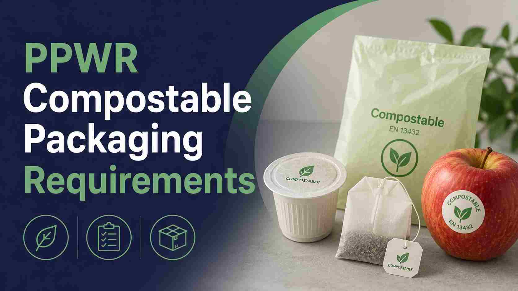 Compostable packaging under PPWR with eco-friendly food containers and compliance checklist