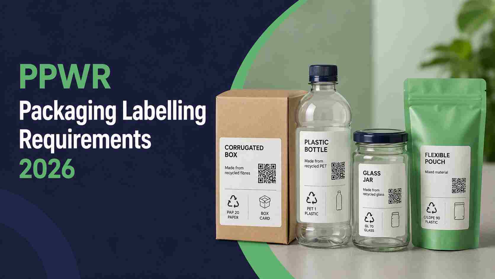 PPWR packaging labelling requirements 2026 with QR codes, sorting labels and compliant packaging formats