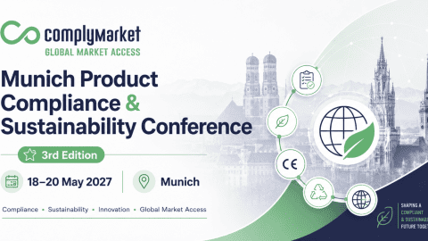 ComplyMarket Global Market Access logo – Munich Product Compliance & Sustainability Conference 2027